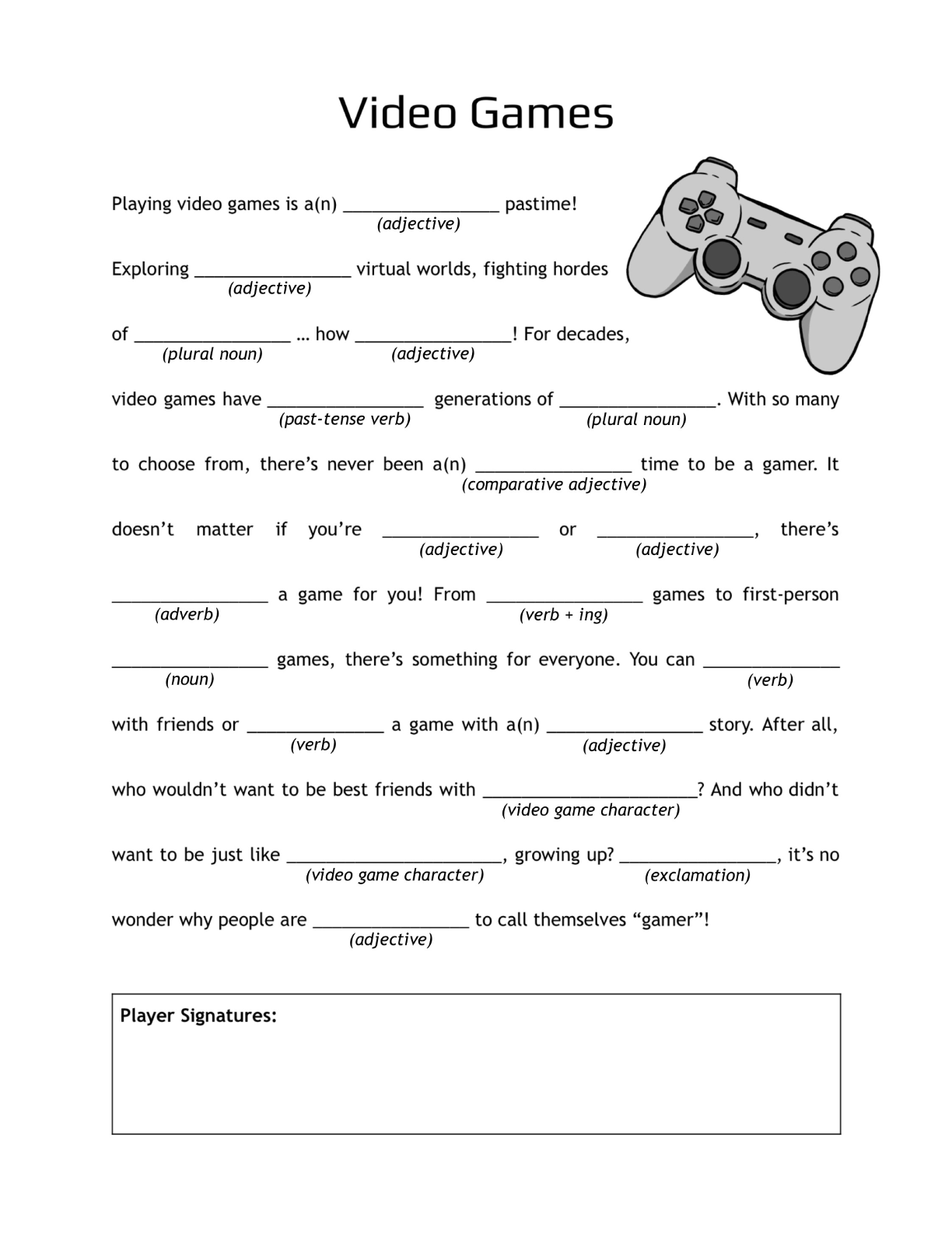 Screenshot 2 for Nerd Lib: Video Games