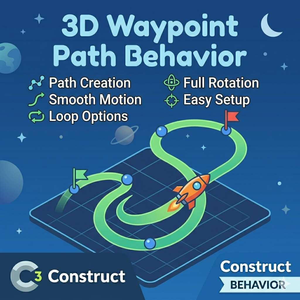 Follow Path 3D behavior for construct 3 by Jonasz O.
