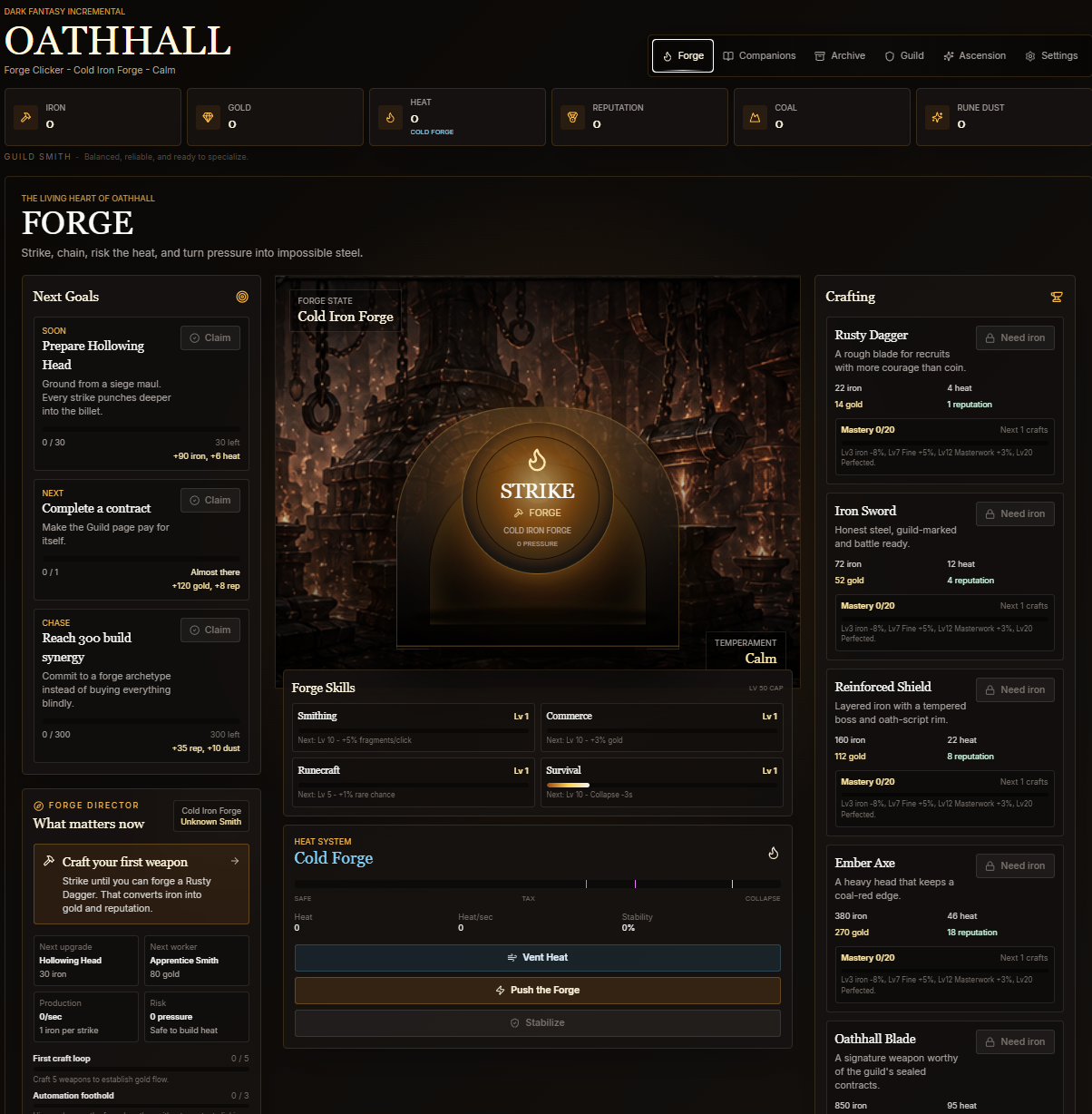 Screenshot 2 for OATHHALL: Forge Clicker