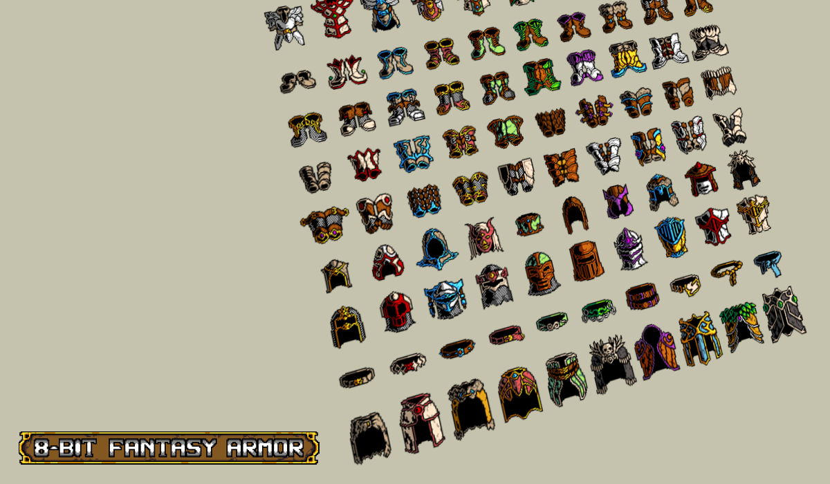Unique 8-bit Fantasy Armor Collection by Marvyra