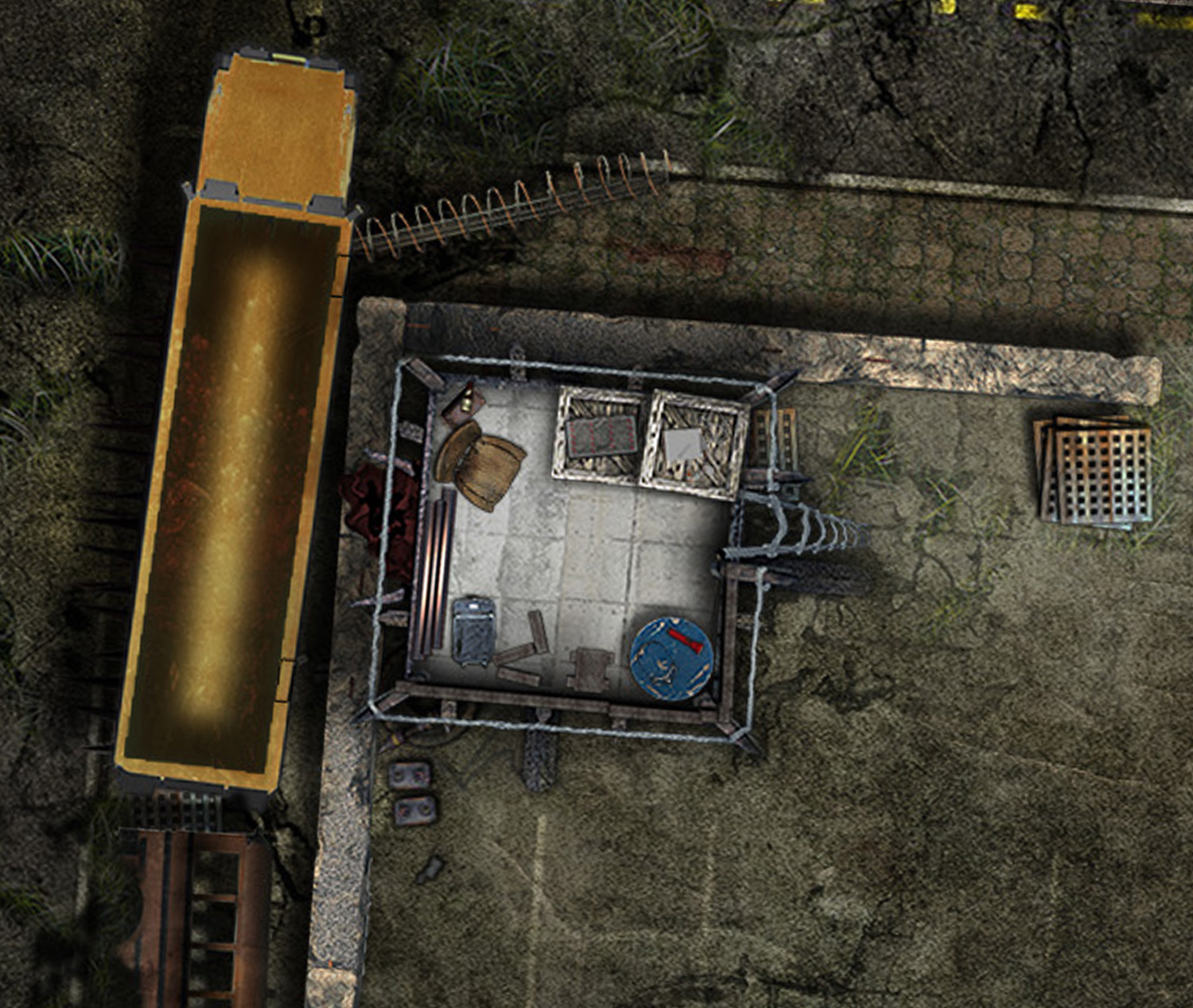 Post-Apocalyptic Battlemap – Survivor Outpost | VTT Map by Amatsu Maps