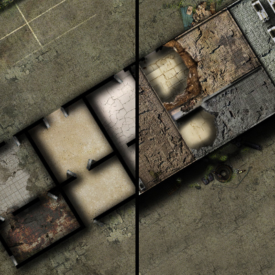 Post-Apocalyptic Battlemap – Survivor Outpost | VTT Map by Amatsu Maps