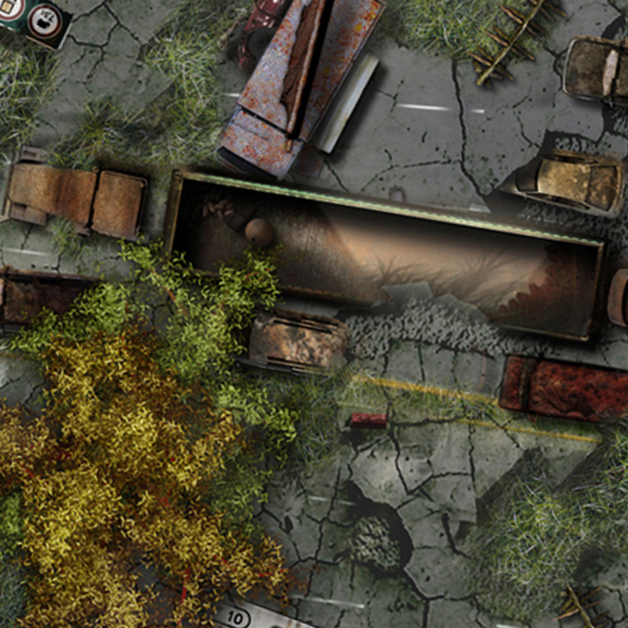 Post-Apocalyptic Battlemap – Highway Toll | VTT Map by Amatsu Maps