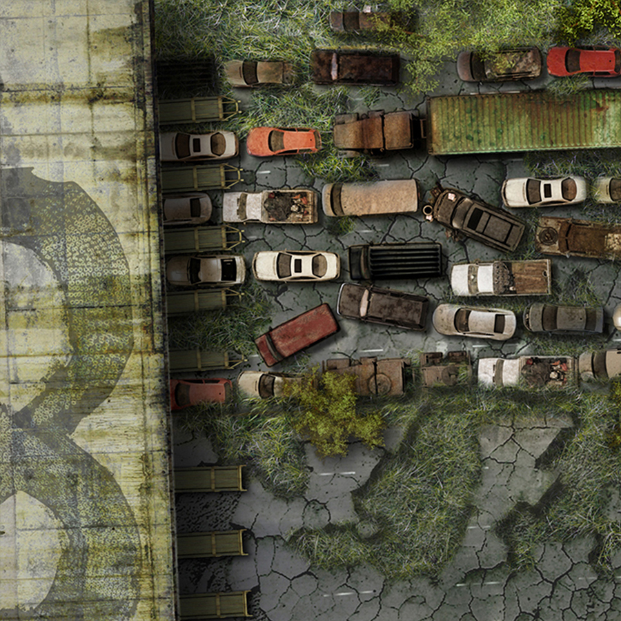 Post-Apocalyptic Battlemap – Highway Toll | VTT Map by Amatsu Maps