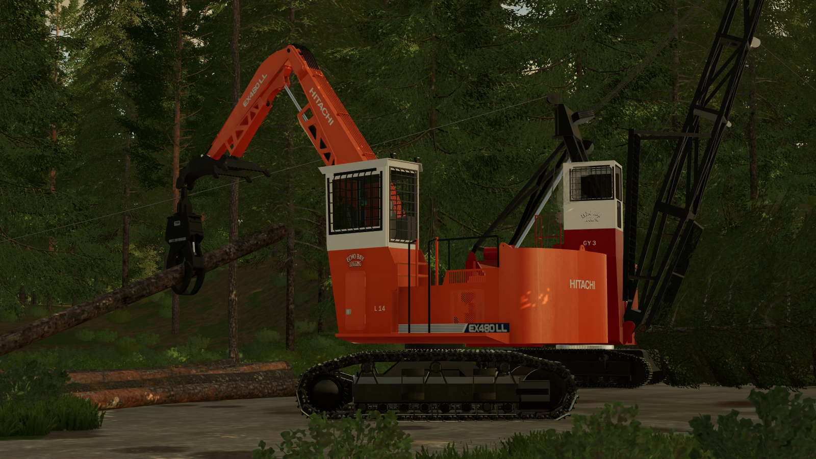 Screenshot 4 for FS22 Hitachi EX400/450/480LL Log Loaders