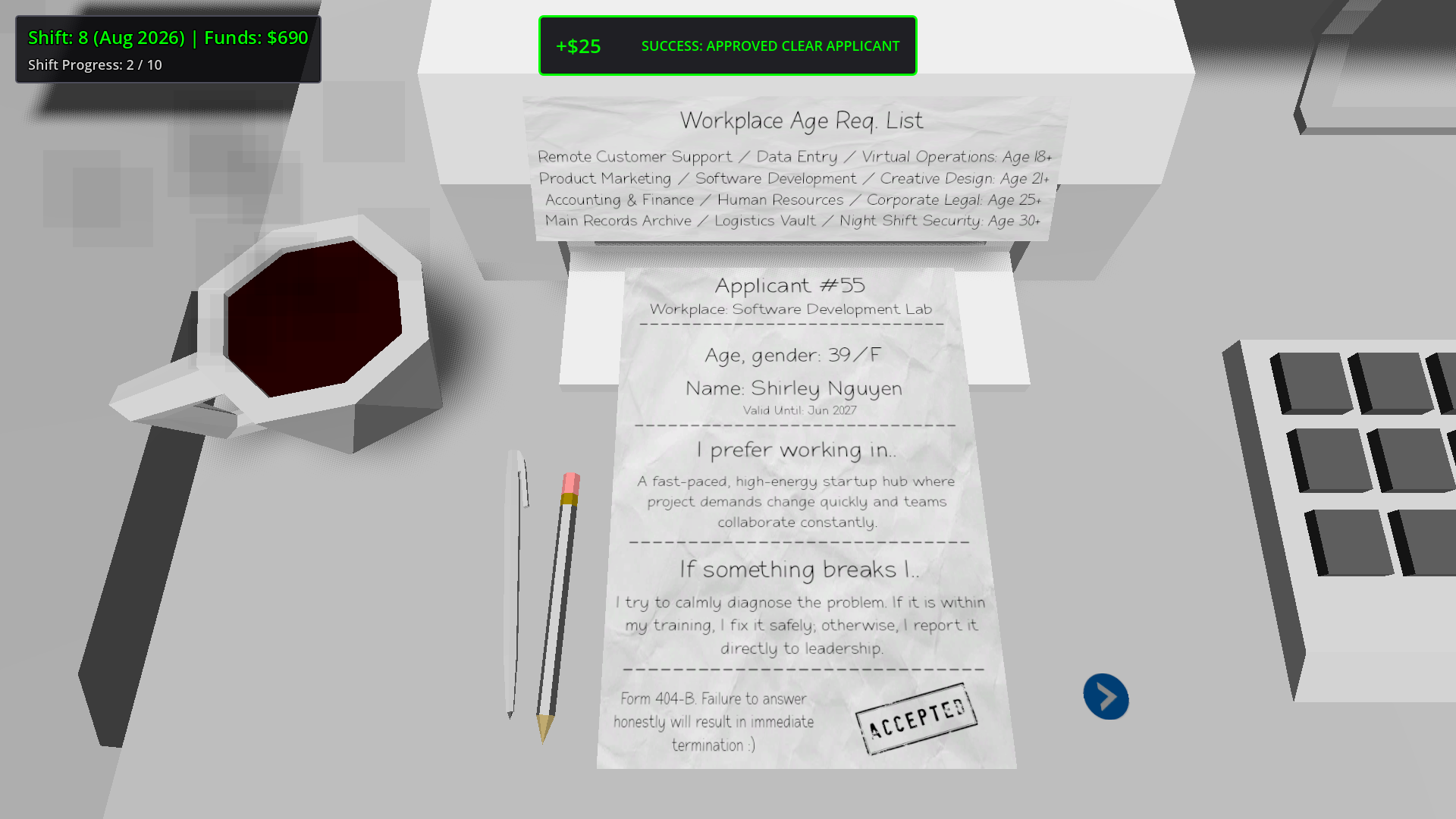 Screenshot 2 for Next Applicant, Please