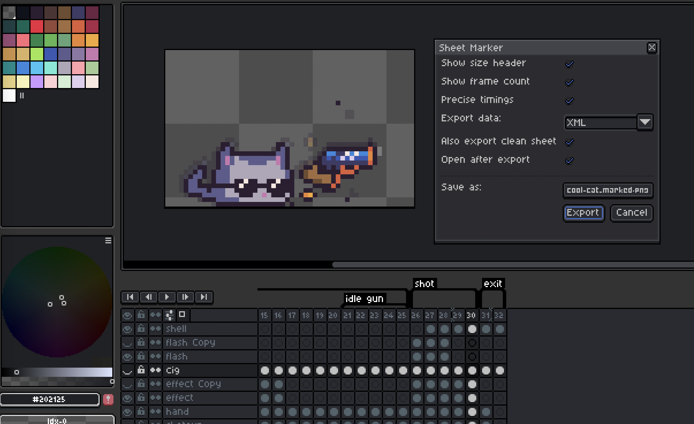 Screenshot 4 for Sheet Marker - Labelled Sprite Sheet Exporter for Aseprite