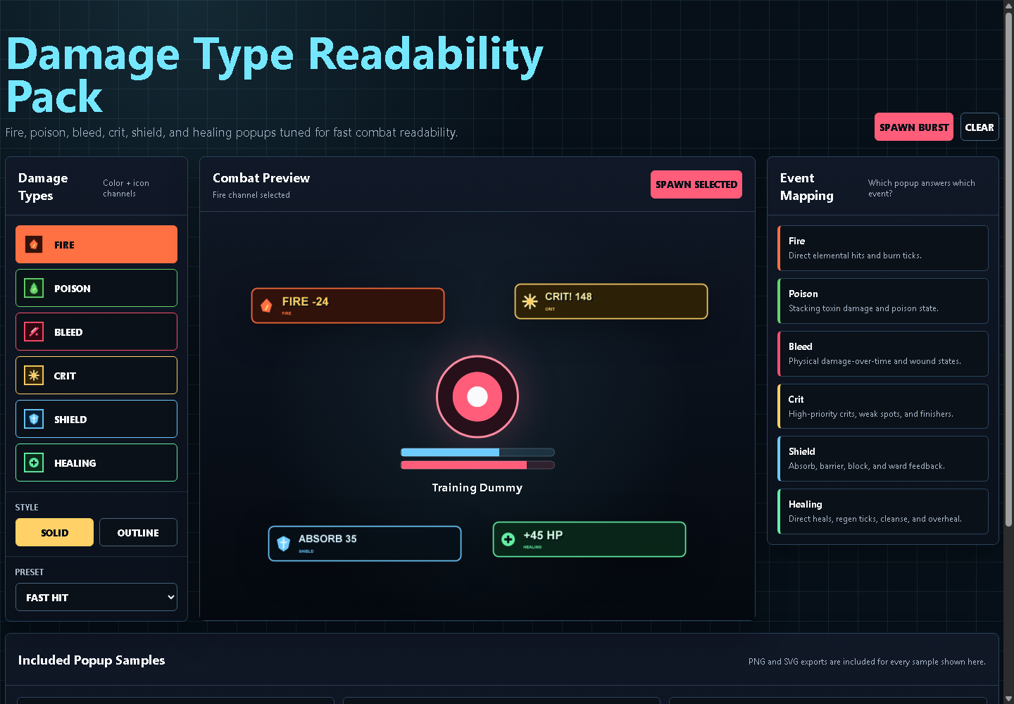 Damage Numbers UI Pack - Floating Combat Text, Status Effects & RPG ...
