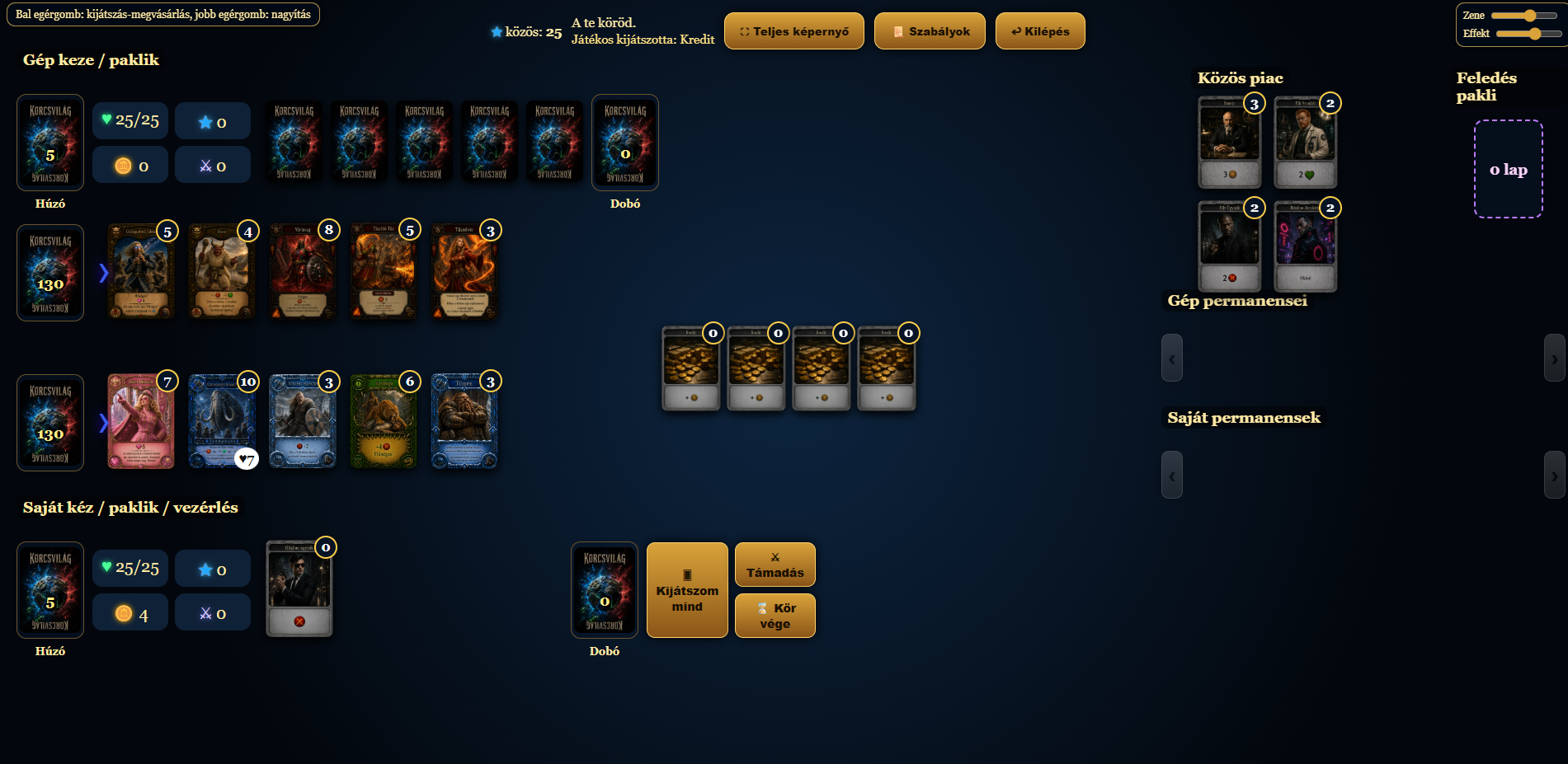 Screenshot 2 for Korcsvilág- the deckbuilding game (demo)