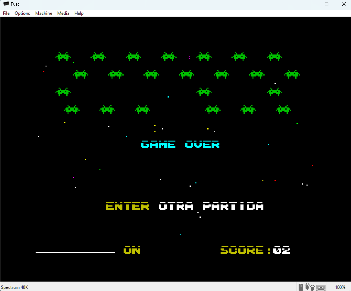 Combate en Invaders clon ZX