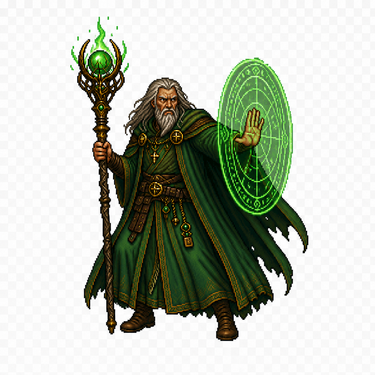 Dark Green Wizard Sprite Pack by PinoGames