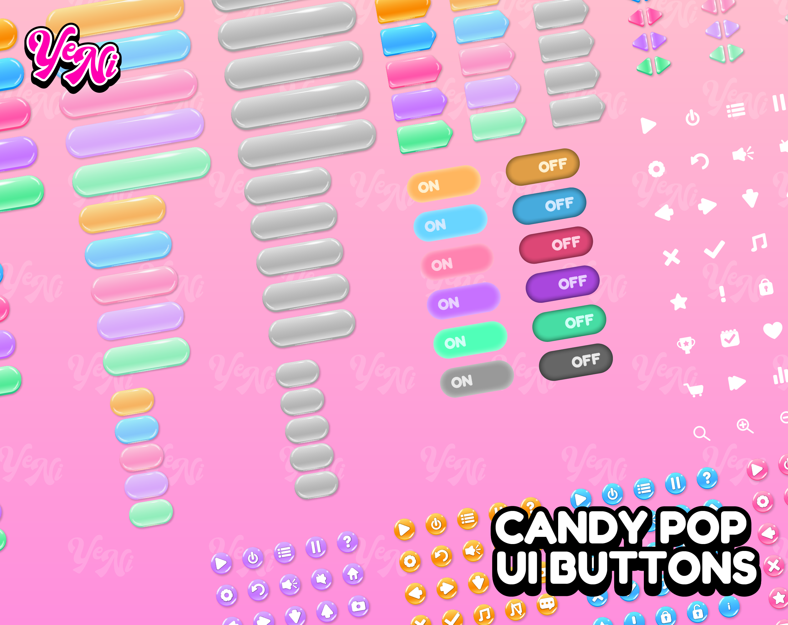 CANDY POP UI BUTTONS by aisamomomo1908