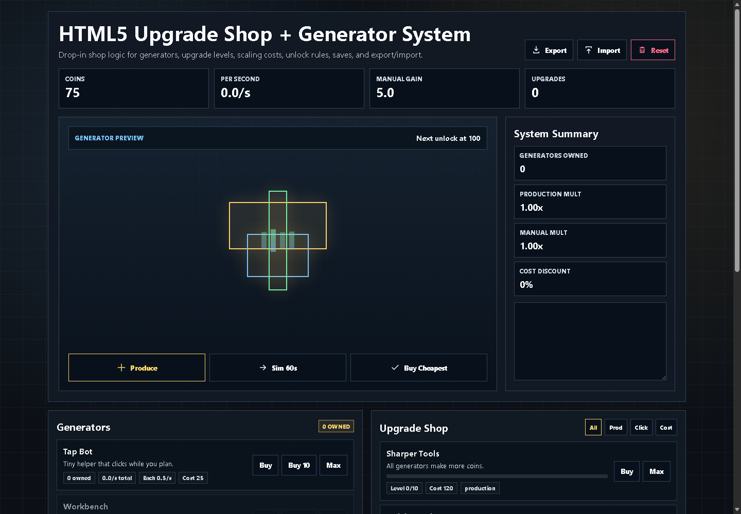 HTML5 Upgrade Shop + Generator System by Template Foundry