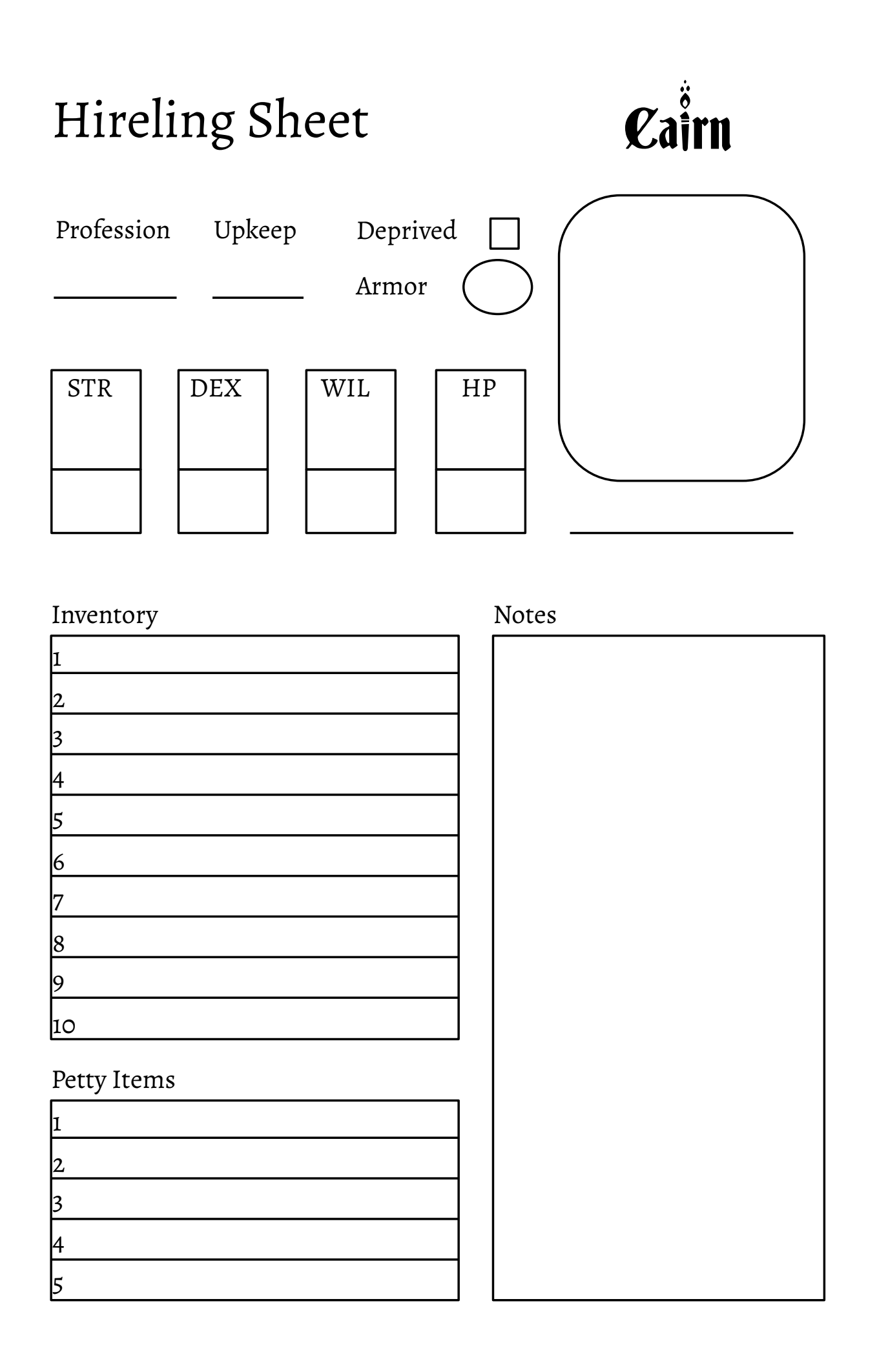 Screenshot 2 for Hirelings, Mounts, and Vehicles Sheets