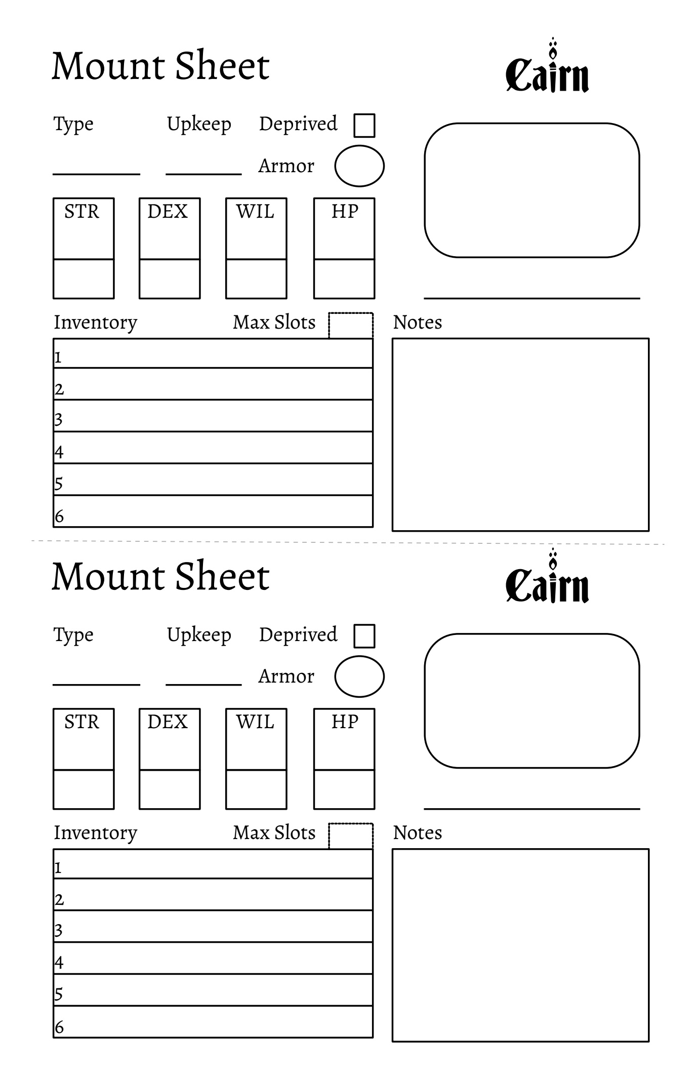 Screenshot 3 for Hirelings, Mounts, and Vehicles Sheets