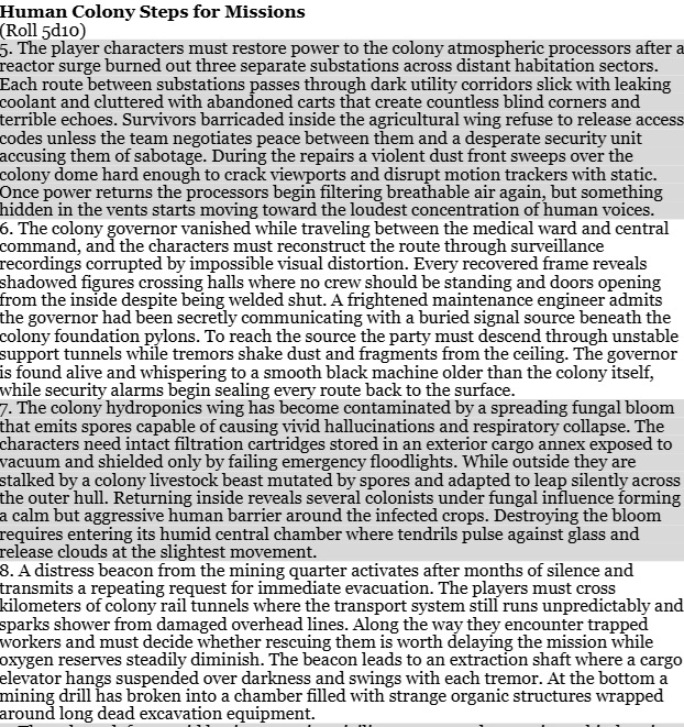 Screenshot 7 for Science Fiction Horror TTRPG Fast Mission Builder Humans
