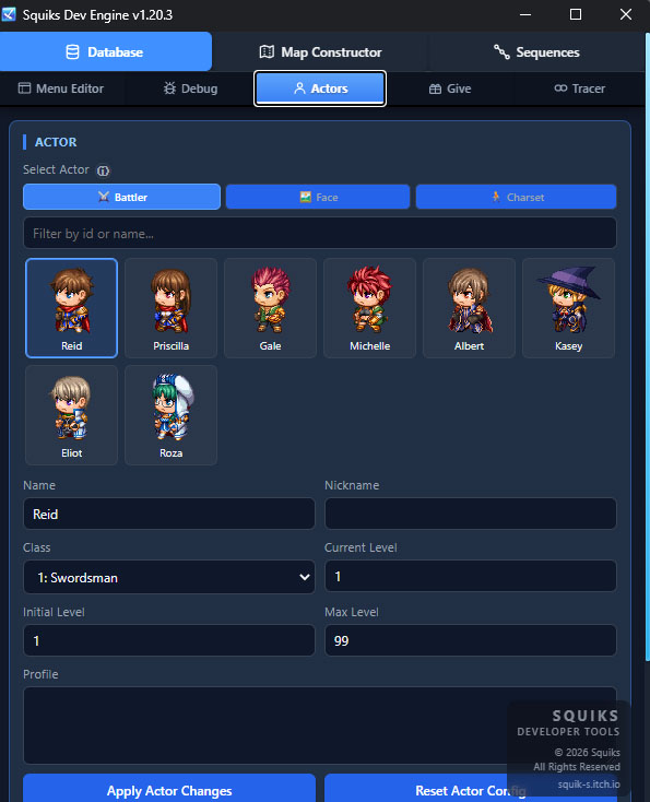 Screenshot 2 for RPG Maker MZ Real-Time Editor / Dev Tool - Plugin by Squiks