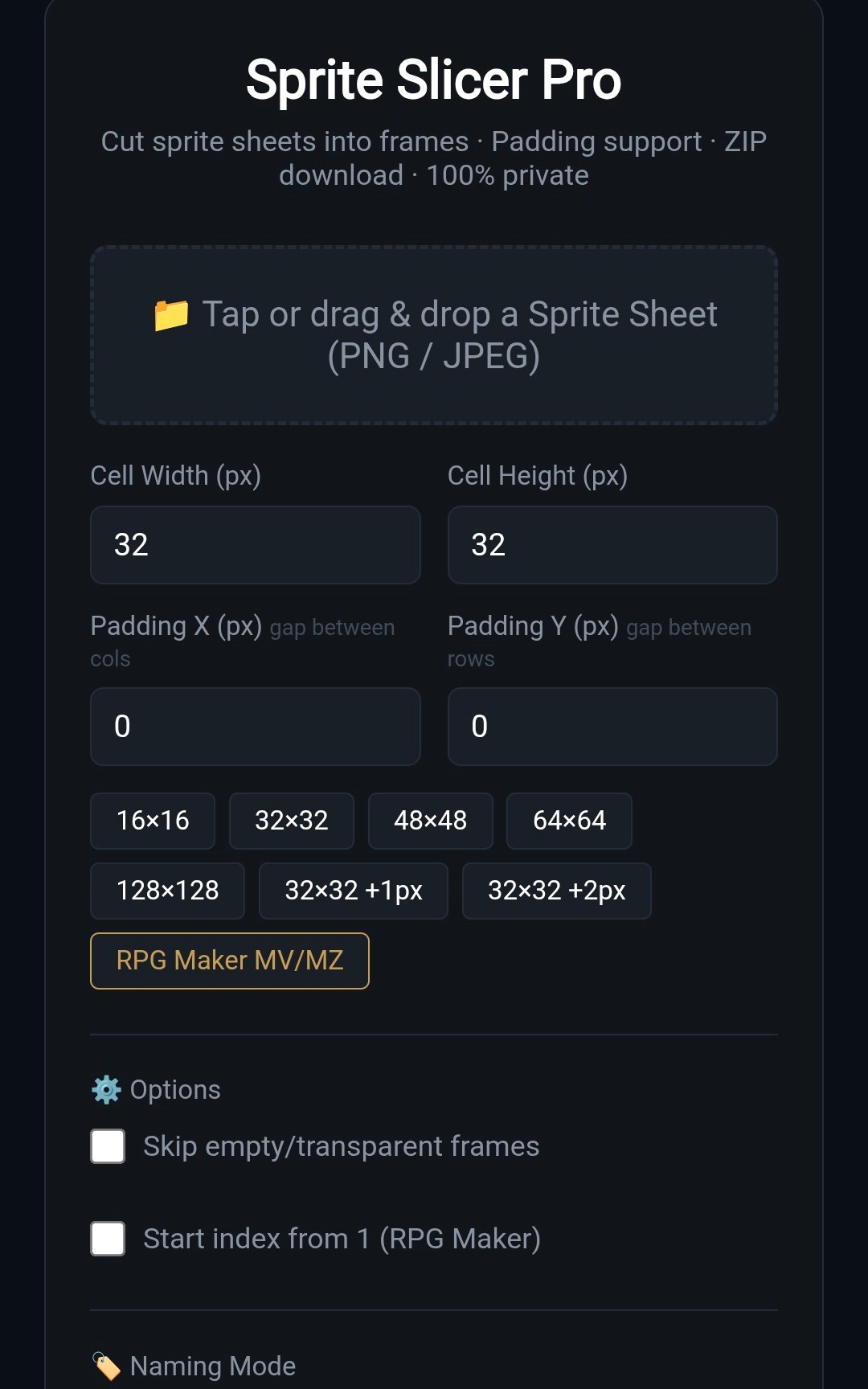 Sprite Slicer Pro - Free Browser Sprite Sheet Cutter by ORHstudio