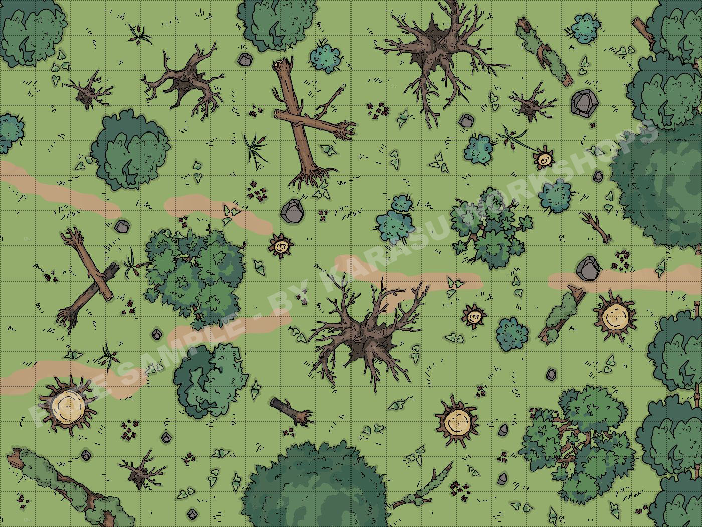 Forest & Crypts - 6 Battlemaps Pack by karasuworkshopsjgj