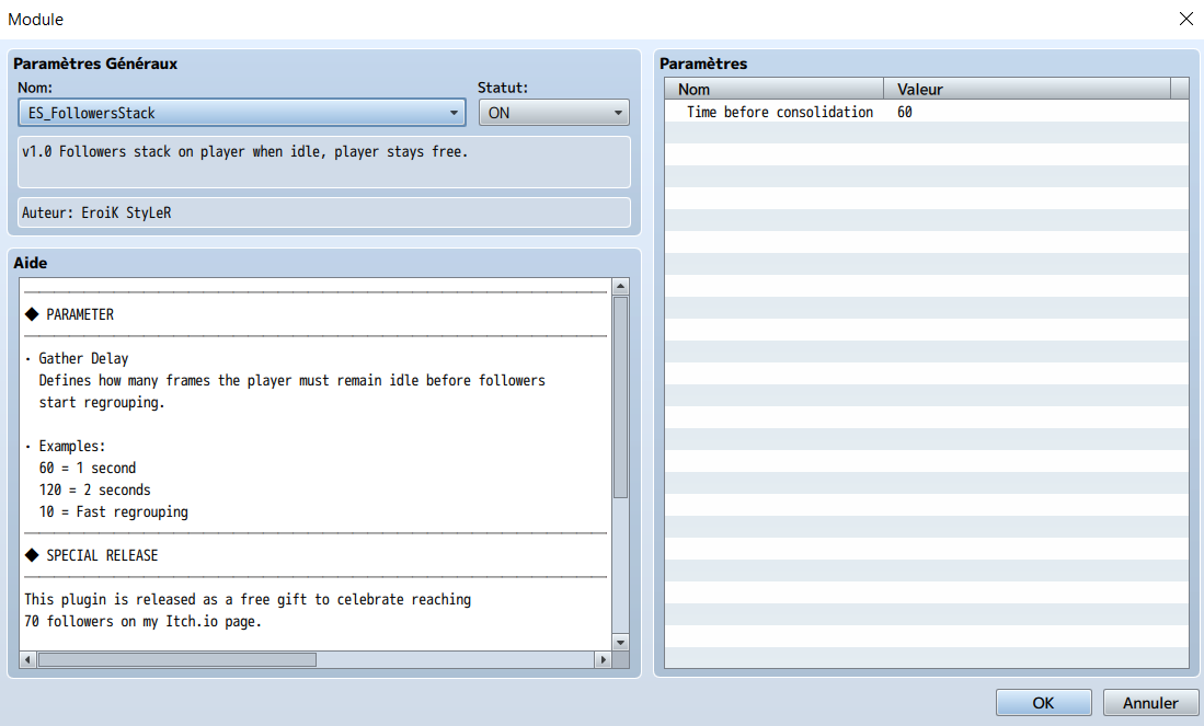 Screenshot 3 for Followers Stack Plugin RPG Maker MV-MZ
