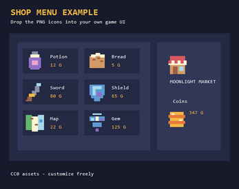 Rpg Shop Icon Ui Tiny RPG Shop & Dungeon Inventory Icons - 48 Pixel UI Assets by adrianmoli