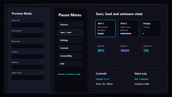 Neon Save + Settings + Pause UI System by Template Foundry