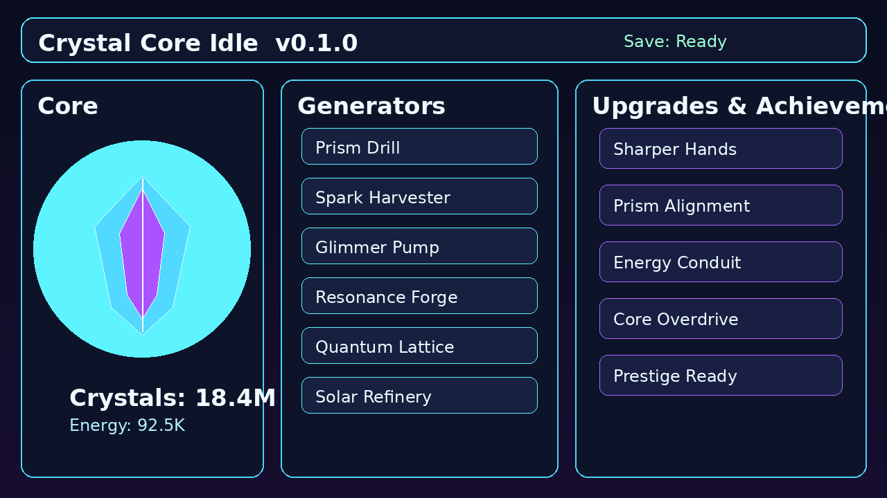 Screenshot 2 for Crystal Core Idle