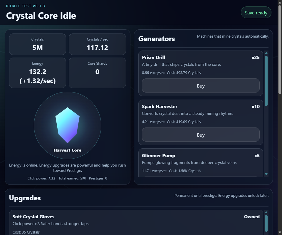 Screenshot 3 for Crystal Core Idle