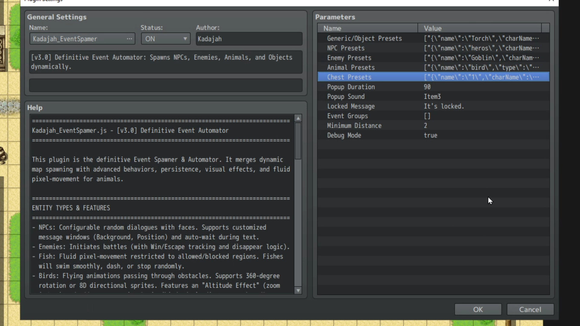 Screenshot 2 for Kadajah's Event Spammer for RPG Maker MZ