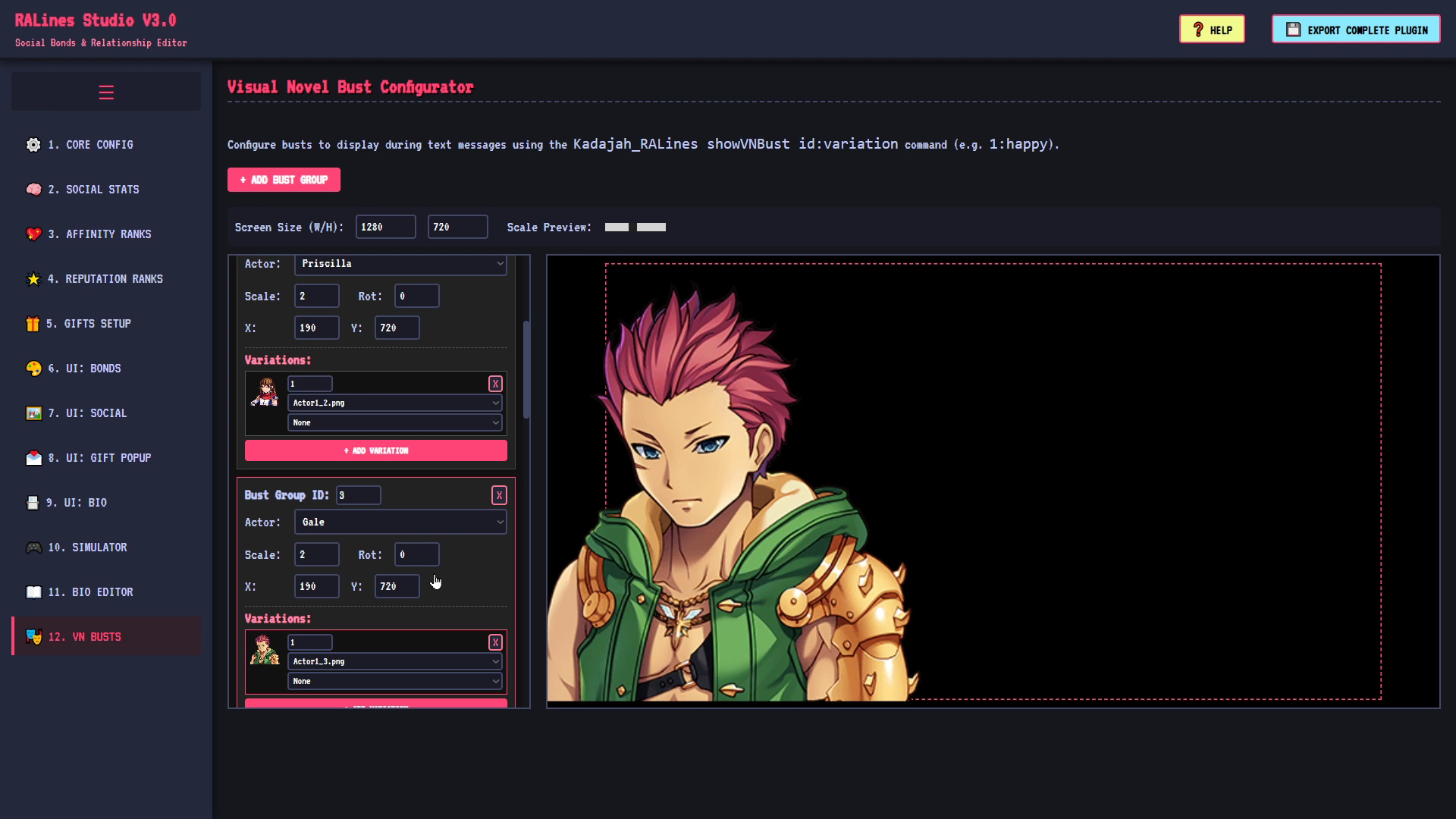 Screenshot 7 for Kadajah's RALines Social & Bonds System for RPG Maker MZ