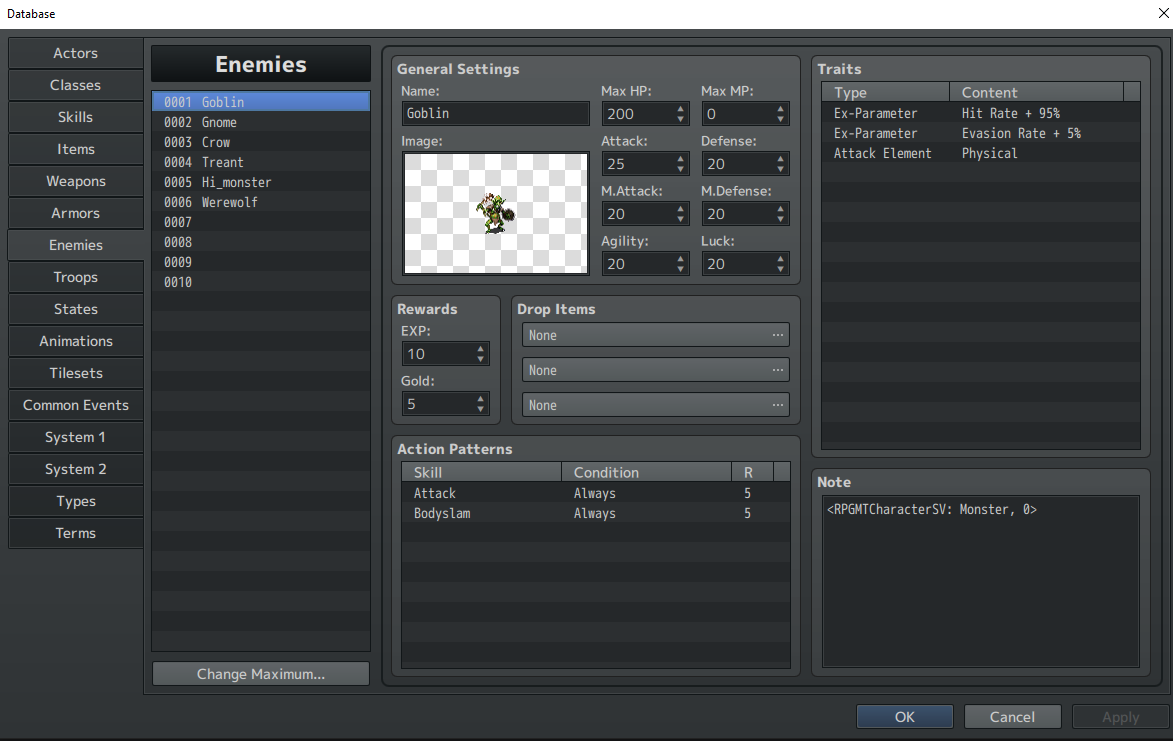 Screenshot 3 for RPGMT - Characters as SV Battlers Plugin for RPG Maker MZ