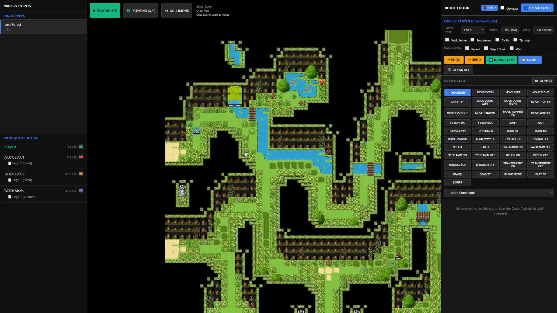 Screenshot 2 for Kadajah's EasyRoute - Move Route Builder for RPG Maker MZ