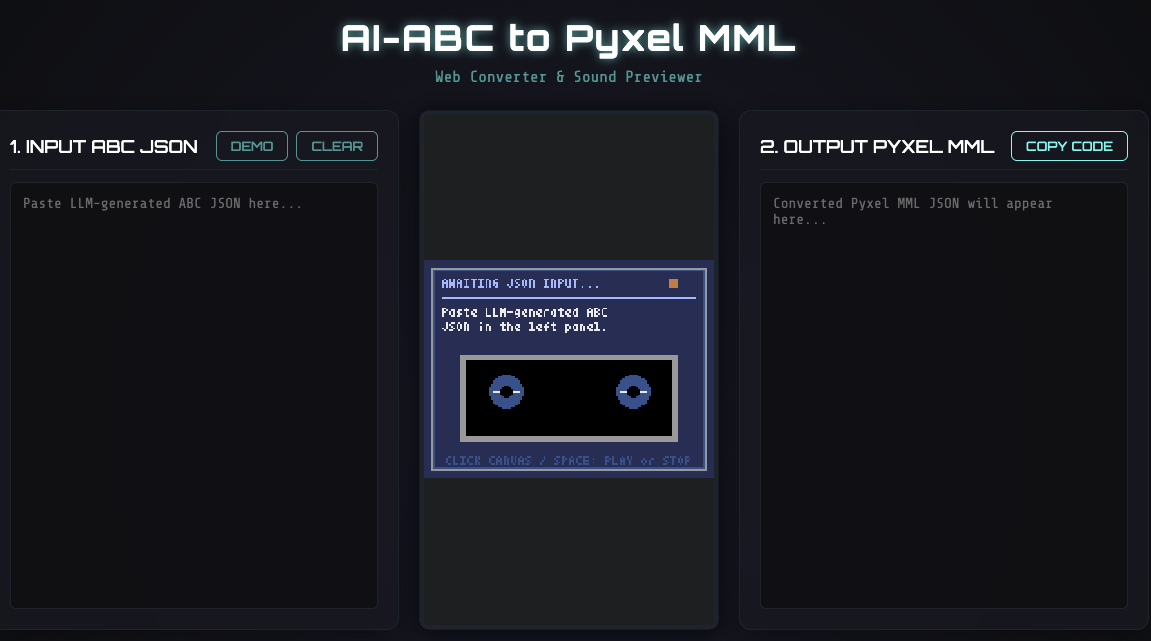 Screenshot 2 for [Tool] AI-ABC to Pyxel MML Converter & Player