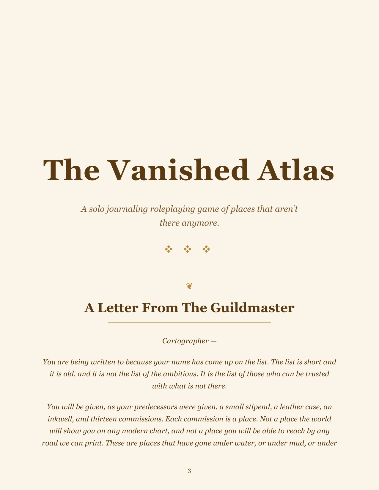 Screenshot 3 for The Vanished Atlas — A Solo Journaling RPG of Places That Aren't There Anymore