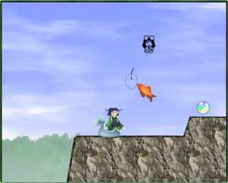 Screenshot 2 for Tewi jumps off a Mountain and Dies GAIDEN ~Wakasagihime climbs a Mountain and collects Rainbow Dragon Gems~