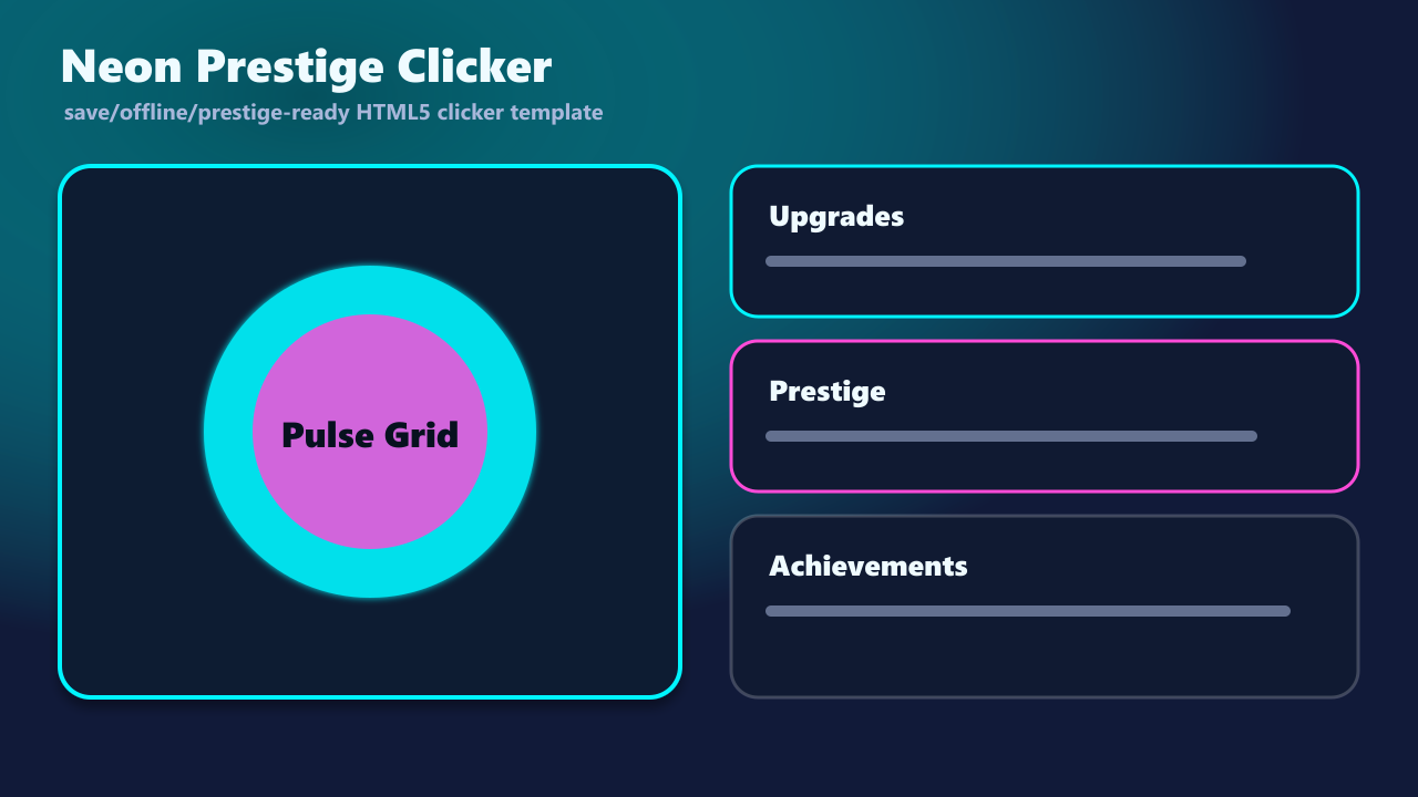 Game Layout Template Clicker Idle Sparks HTML5 Clicker Template Bundle - 4 Idle, Incremental ...