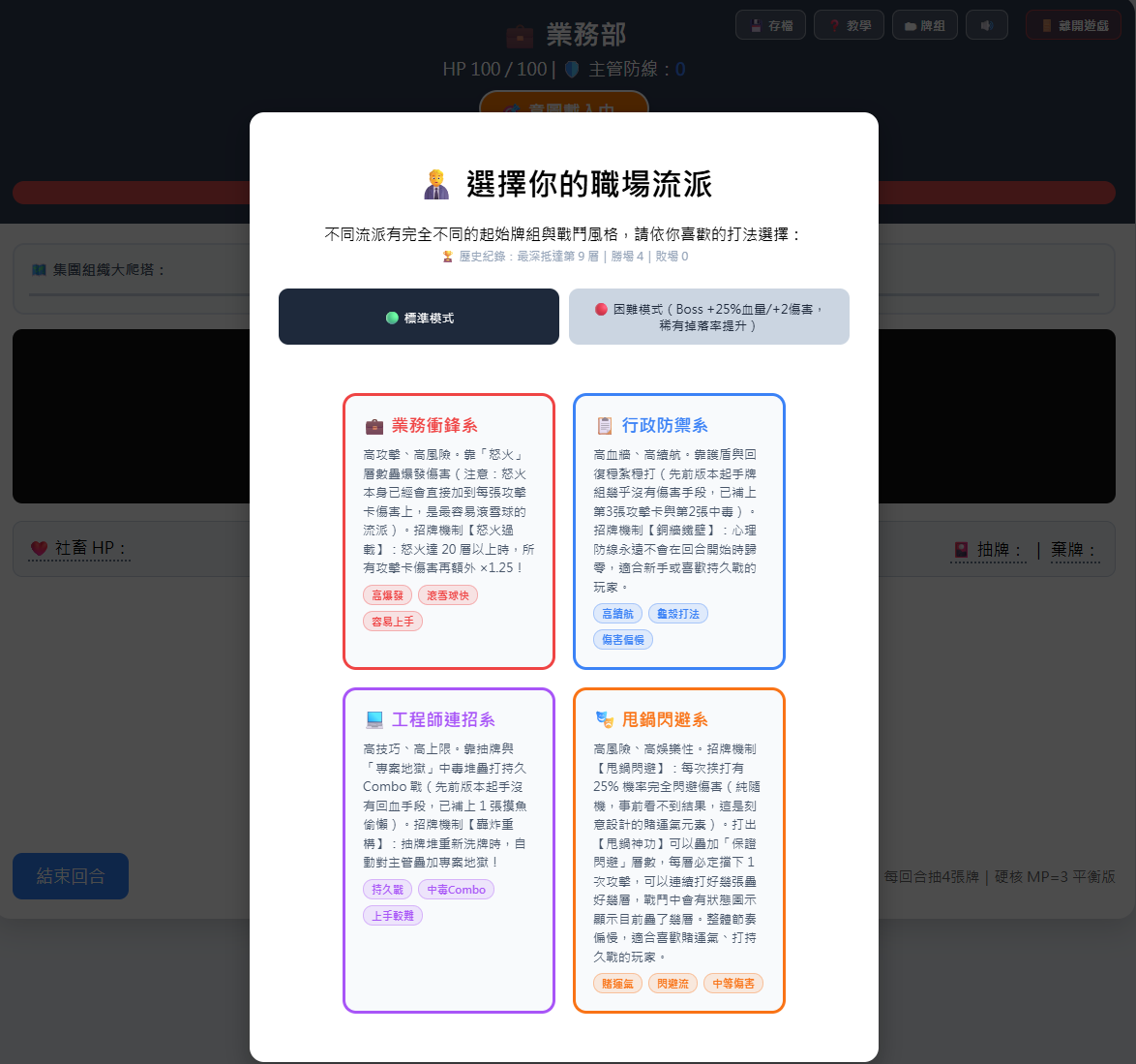 Screenshot 3 for 社畜卡牌肉鴿：集團組織大爬塔 / Deckbuilding My Resignation