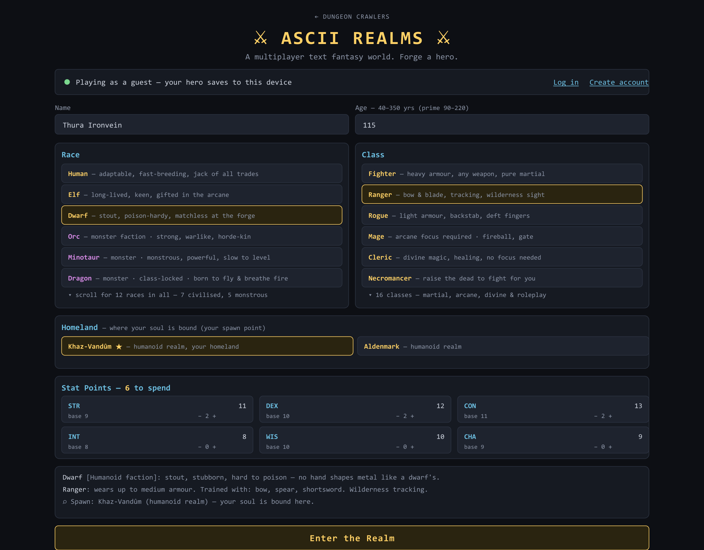ASCII Realms by Captainwaffler