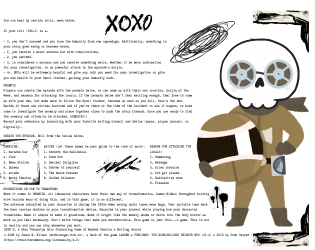 Screenshot 3 for SIDE B: A Shin Tokusatsu Solo Journaling Game
