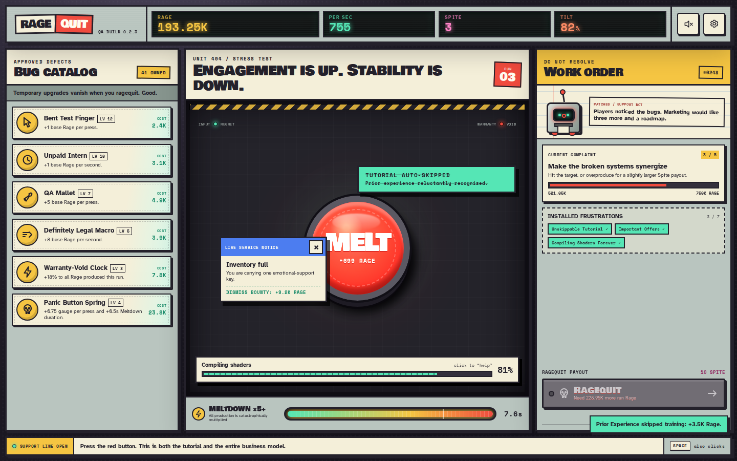 Screenshot 2 for RAGE QUIT: The Frustration Clicker