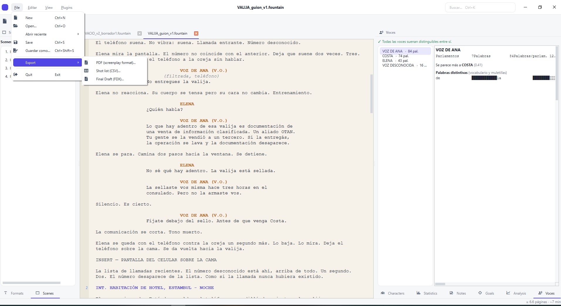 Screenshot 4 for Screenplay editor