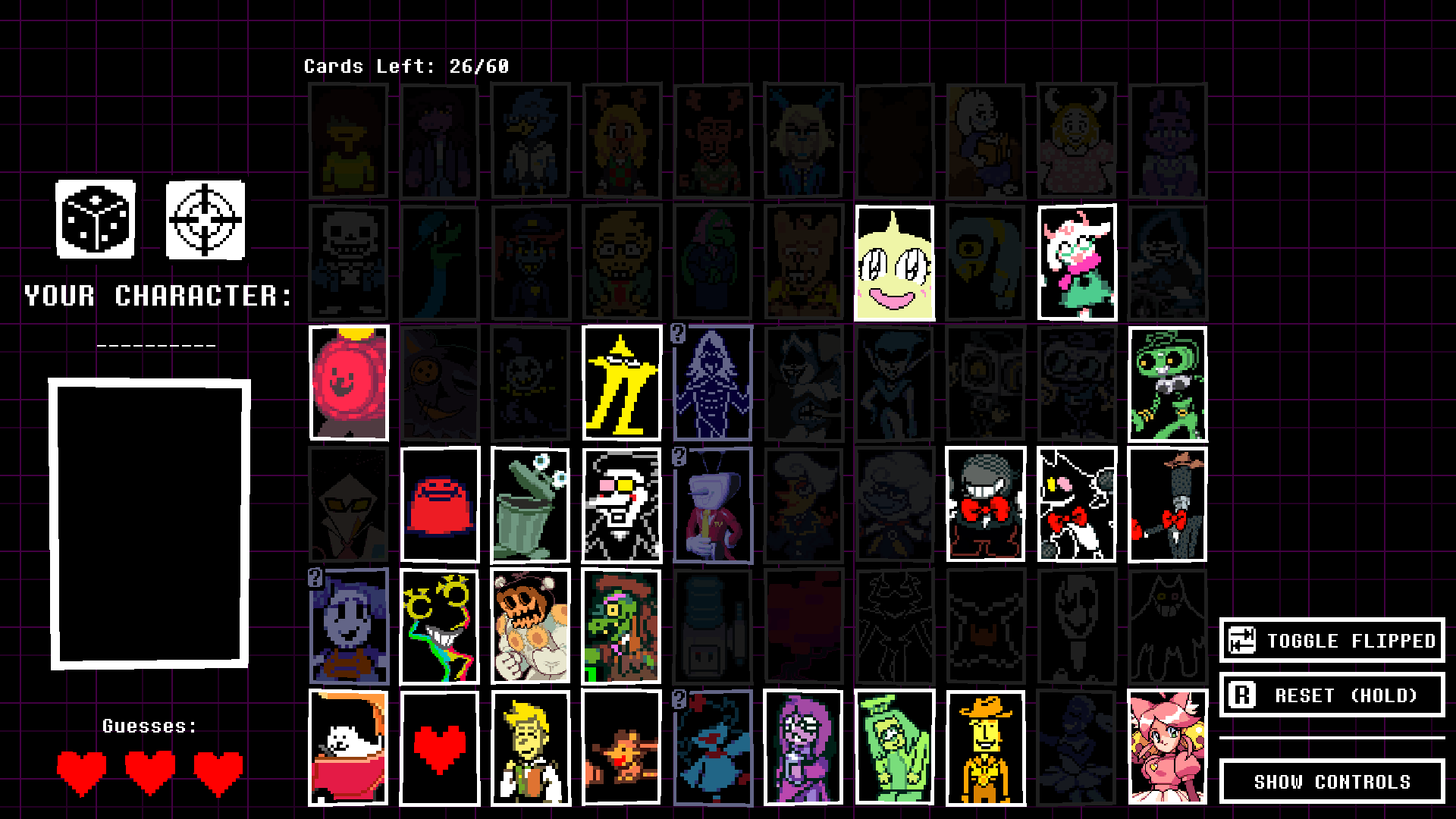 Screenshot 3 for jan_ko_pan's Cool Deltarune Guess Who Game