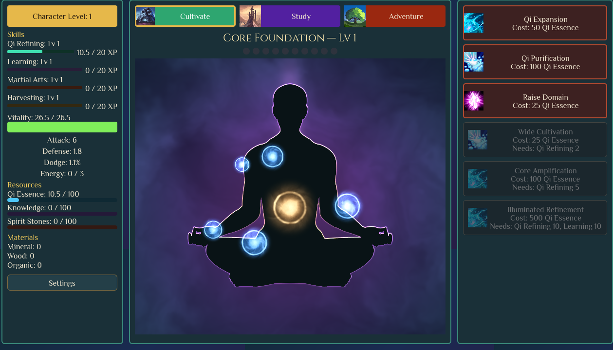 Screenshot 2 for Incremental Cultivation Simulator
