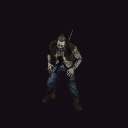 Zombie Drifter swiping its machete, looping animation