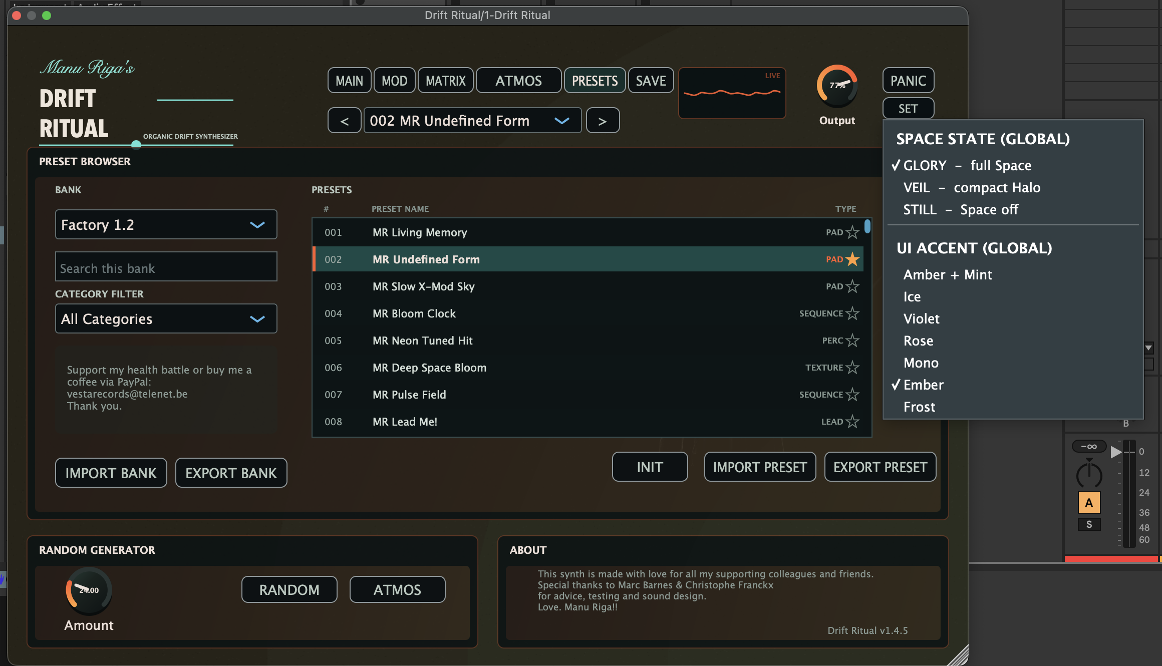 Screenshot 3 for Drift Ritual Software synthesizer