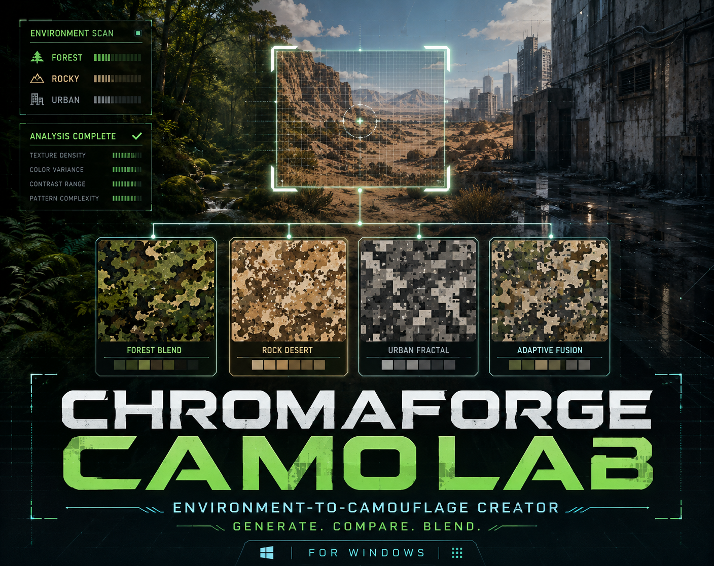 Screenshot 4 for ChromaForge CamoLab 1.1.0 — Environment-to-Camouflage Creator