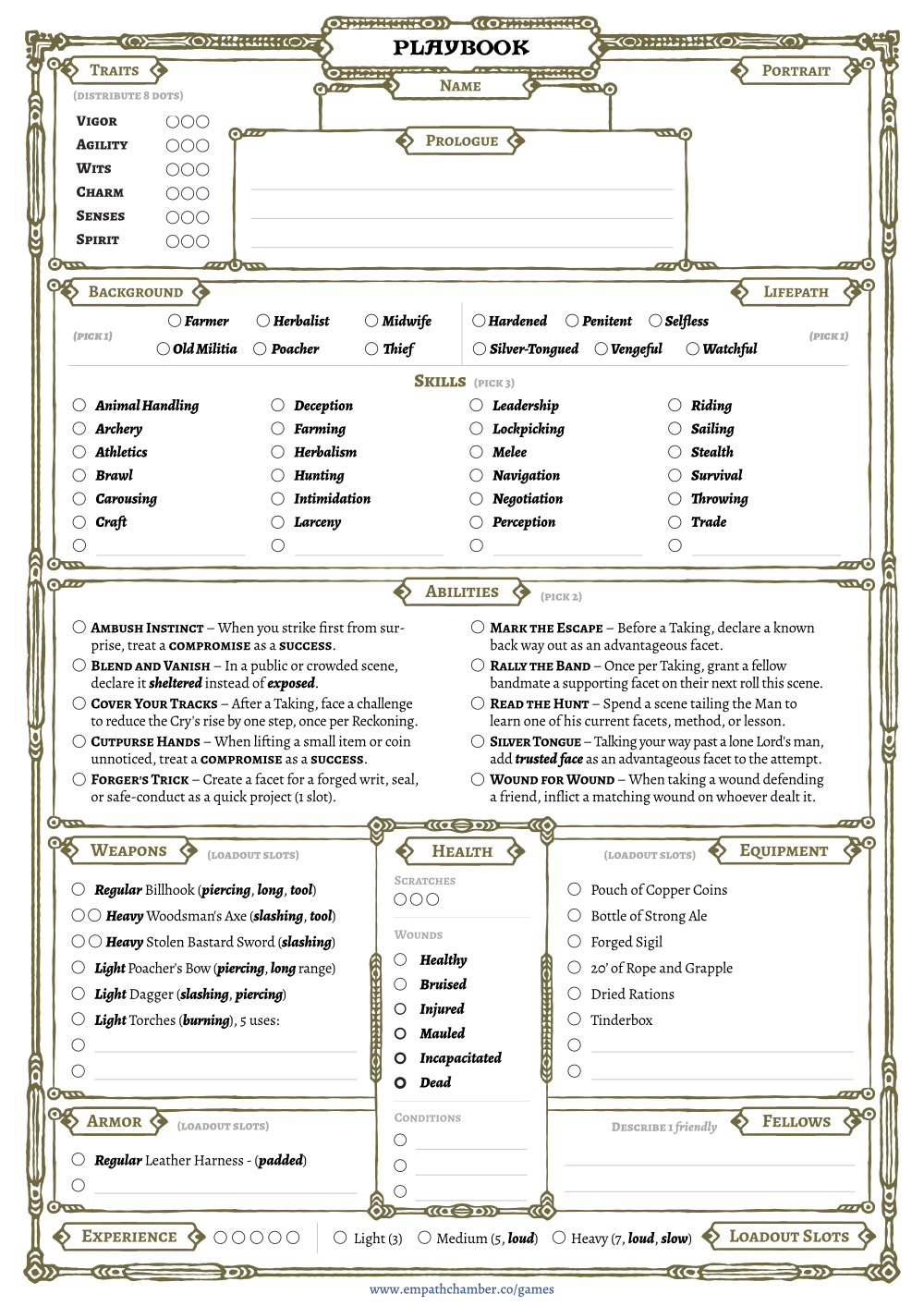 Screenshot 4 for When Tithes Are Due One-Page RPG