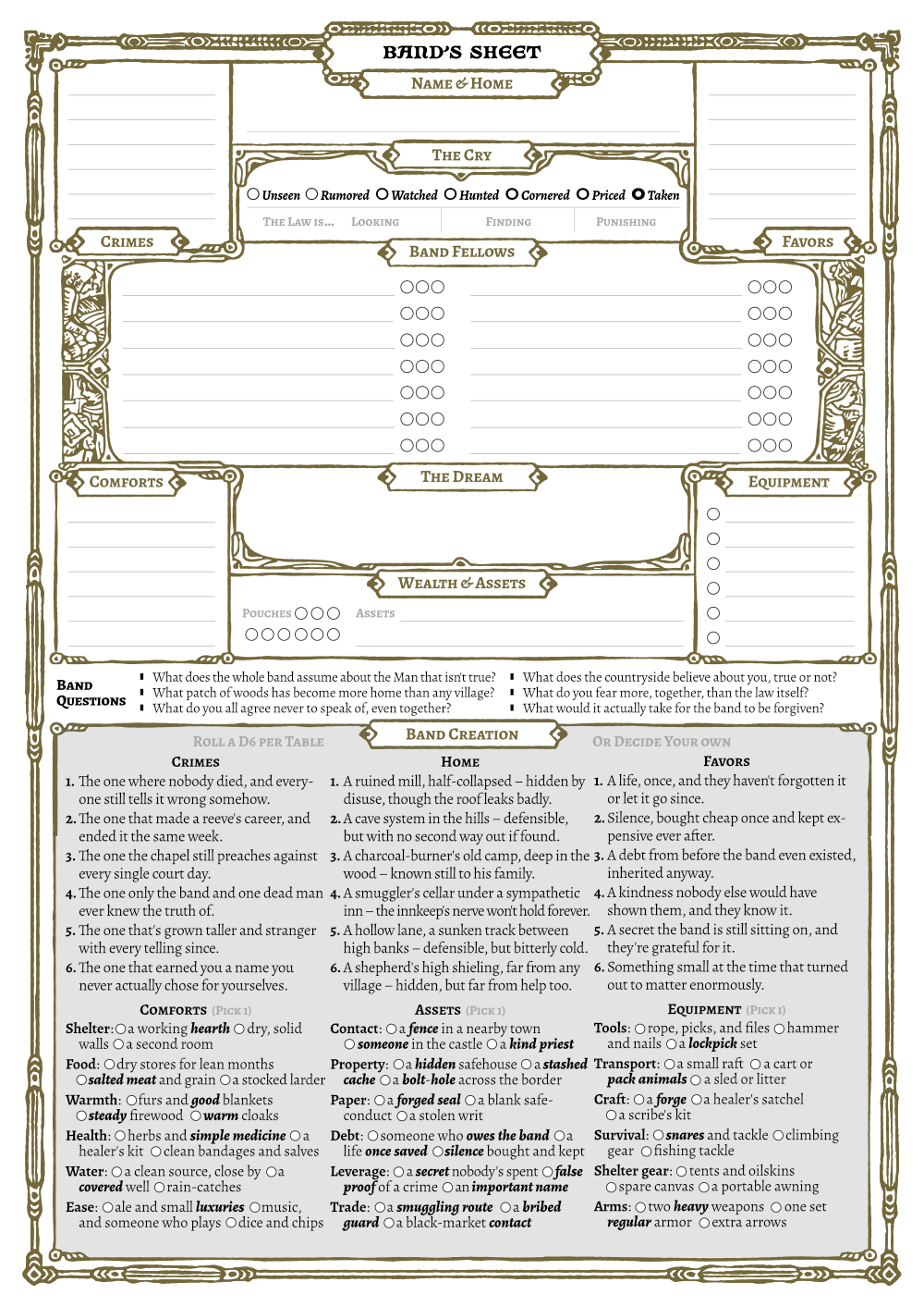Screenshot 7 for When Tithes Are Due One-Page RPG