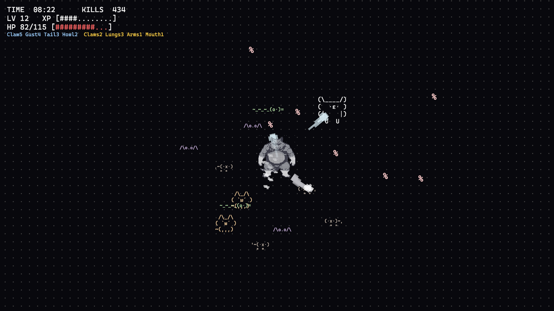 Screenshot 3 for ASCII SURVIVOR: The Big Fat Wolf