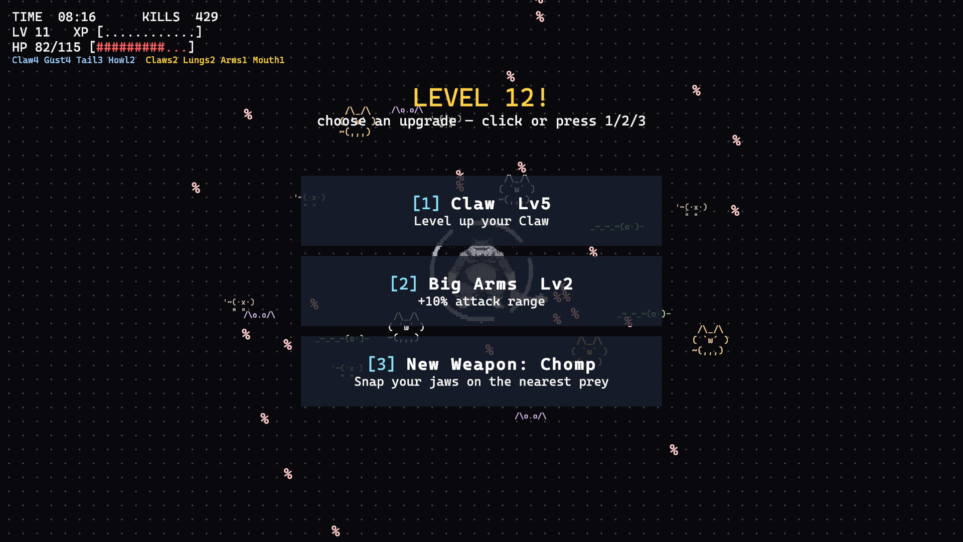 Screenshot 4 for ASCII SURVIVOR: The Big Fat Wolf